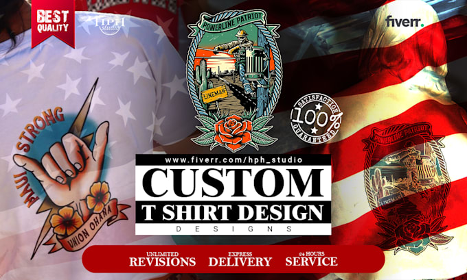 create all kind of custom tshirt designs