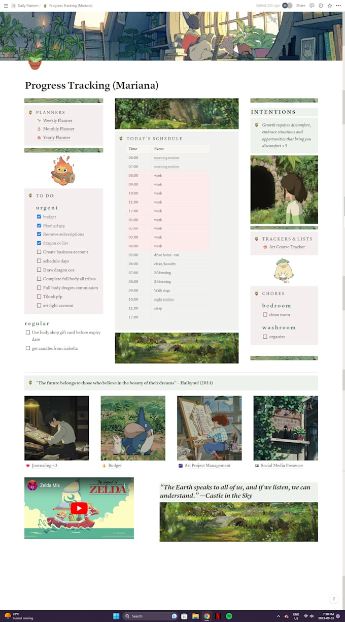 create an aesthetic notion template