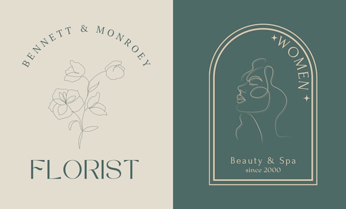 do creative botanical boho floral feminine handmade logo
