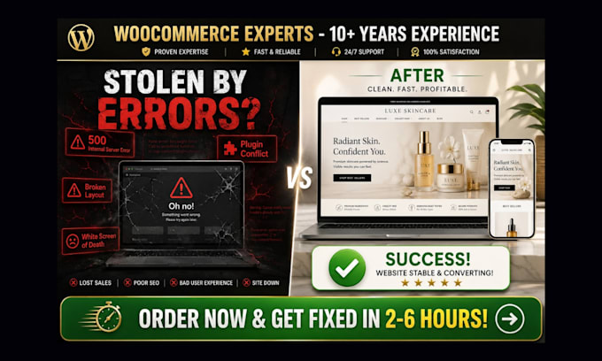 fix wordpress errors, bugs, and woocommerce issues fast and professionally