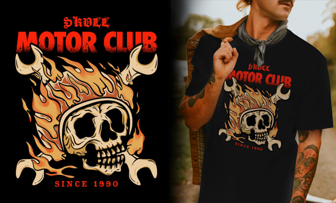 create motorcycle club and garage logo design