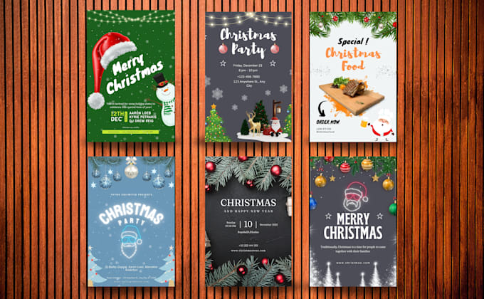 design a christmas greeting card, holiday flyer or new year poster