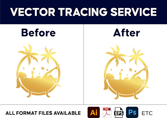 vector tracing logo, image, sketch, raster convert to vectorize