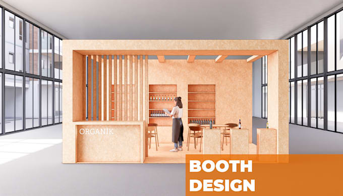 create 3d exhibition booth design for fairs and events