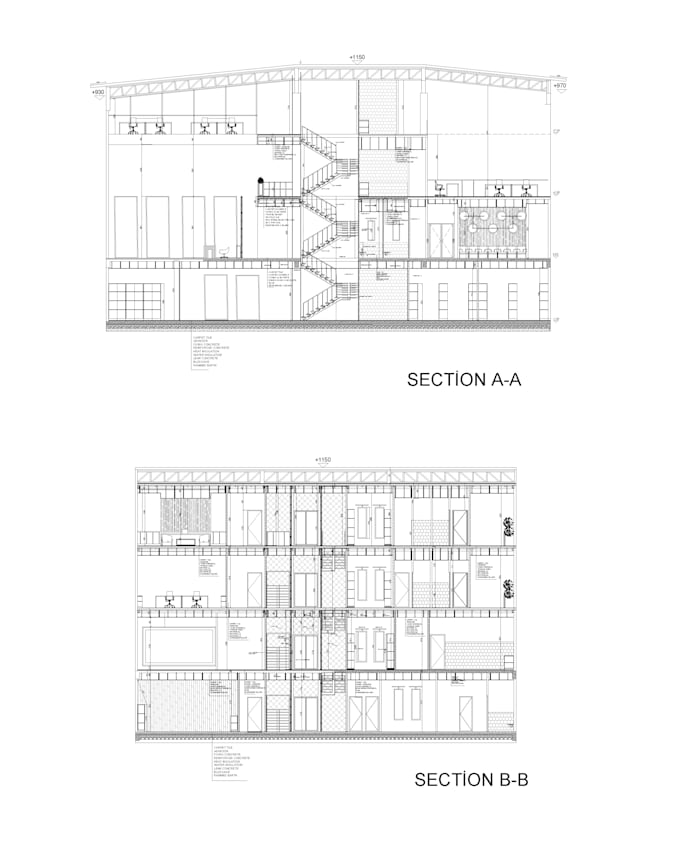 craft professional 2d sections for interiors with technical precision