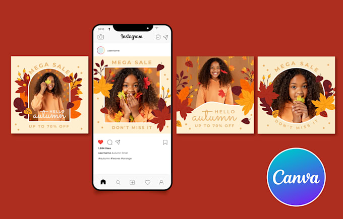 do canva templates, brand board, instagram post or anything