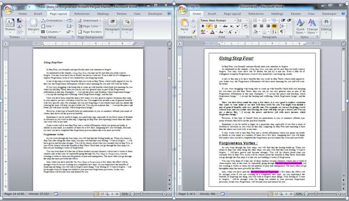 microsoft word document formatting
