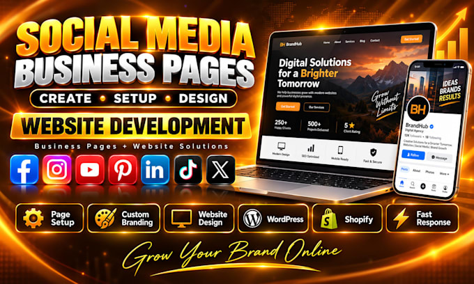 create professional facebook and instagram business page setup