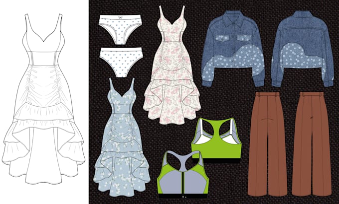 create tech packs and technical flats for fashion clothing