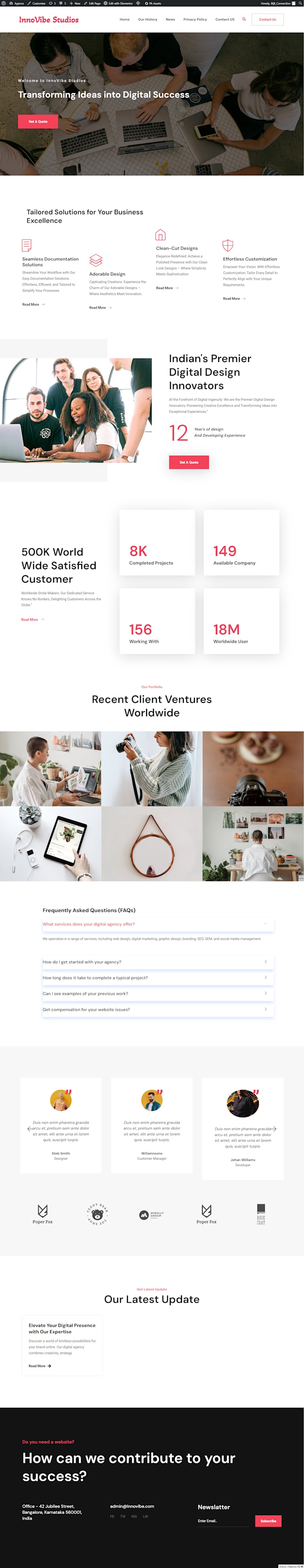 build wordpress website, design or redesign with elementor