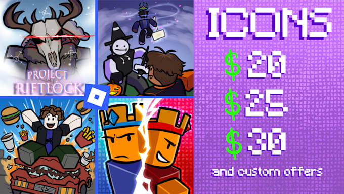 draw a roblox thumbnail or icon for your game