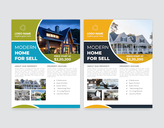 design real estate flyer design, leaflet design