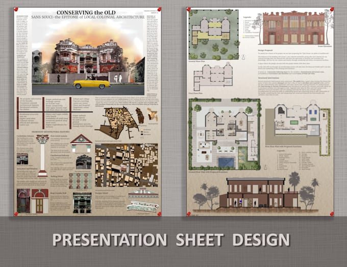 design architecture  boards, presentation sheets and posters