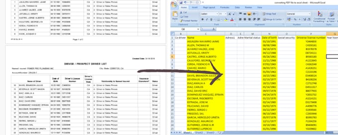 convert pdf to excel and word to excel