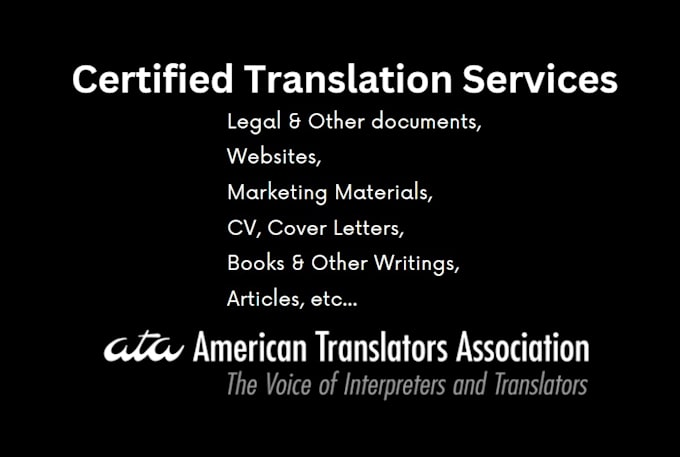 provide you certified translation services