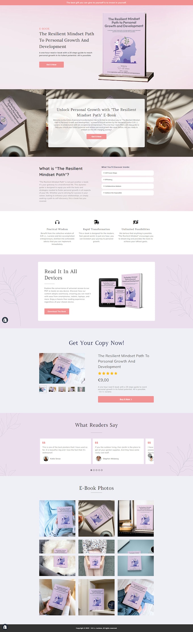 build ebook author website, digital product store on shopify or wordpress