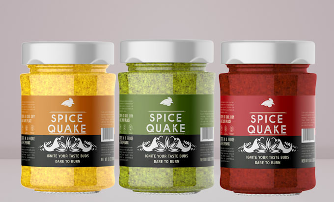 do sauce labels, spice labels, salsa, seasoning, jar, honey, dips, and peppers