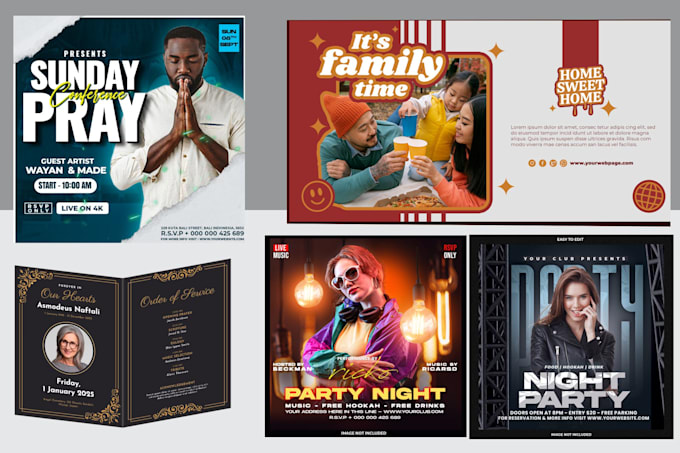 do event, party, church,funeral flyer or program  3hrs