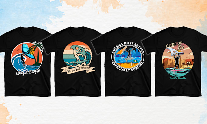 design custom wing foil surfing tshirt