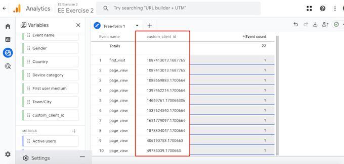 track ga4 consent mode v2, client id and user id via GTM