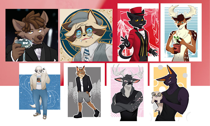 draw cartoony or anime style furry art