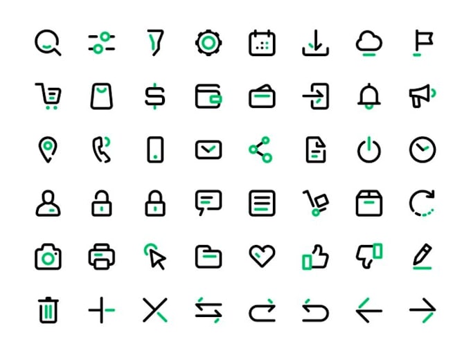 design custom icons set in high quality