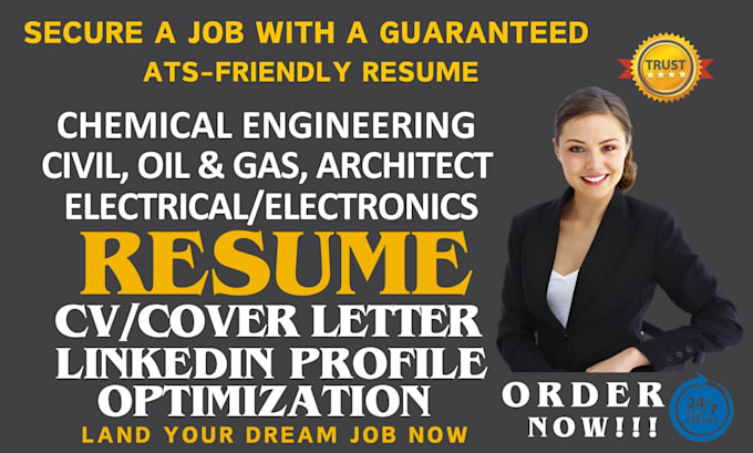 write civil chemical oil gas electrical electronics engineering architect resume