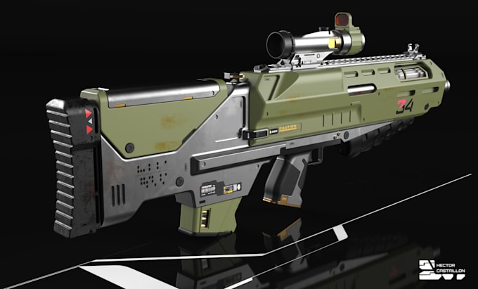 create 3d concept art for vehicles, wapons and props