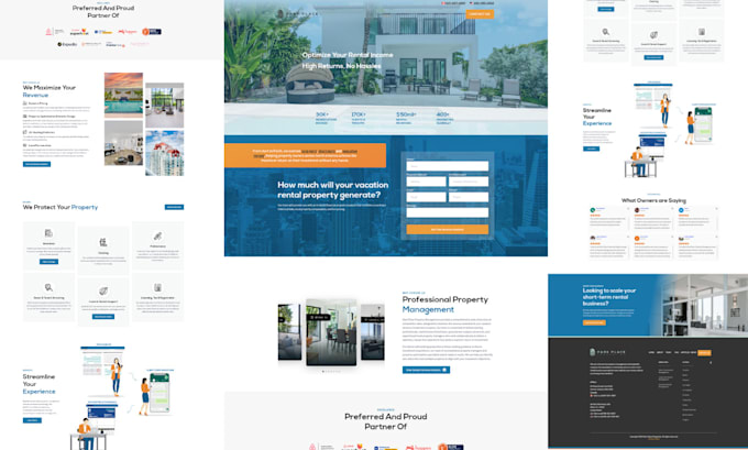 design property management website, buildium website with direct booking