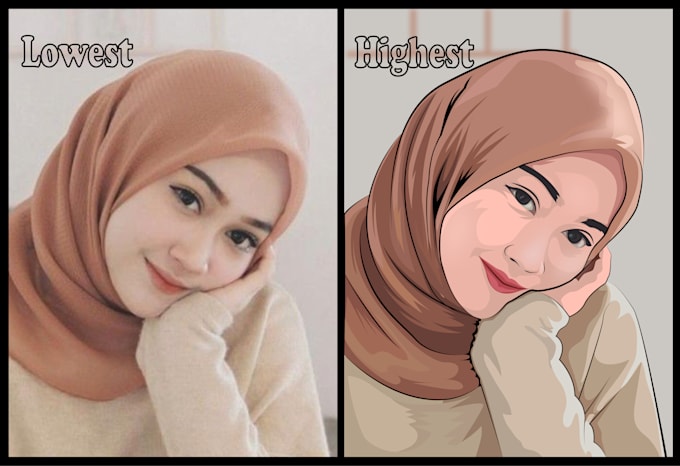 draw vector portrait cartoon from your photo in 6 to 24 hrs
