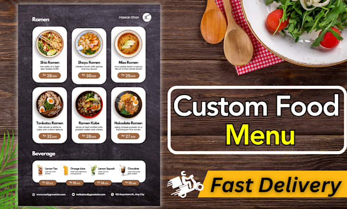 Do creative food and restaurant menu design by Zaheerashraf25 | Fiverr