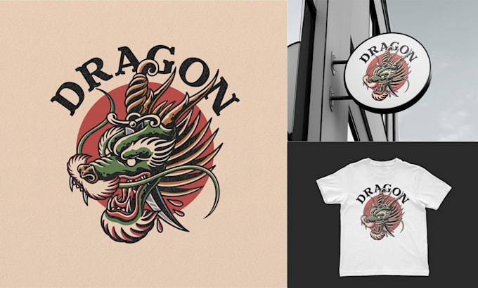 do illustration with old school or traditional tattoo design