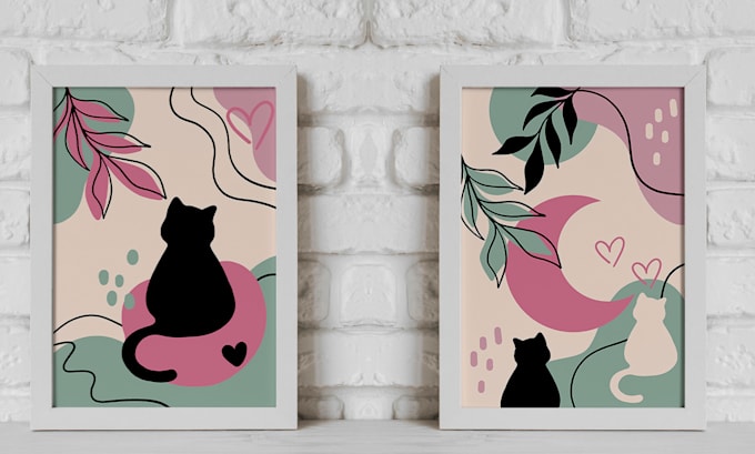 design printable abstract minimal boho wall art or posters