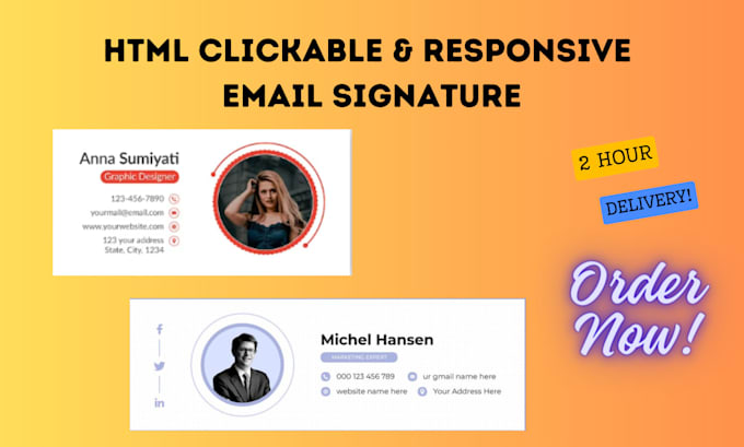 create clickable email  signature or  HTML email signatures