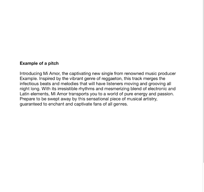 write your spotify song pitch