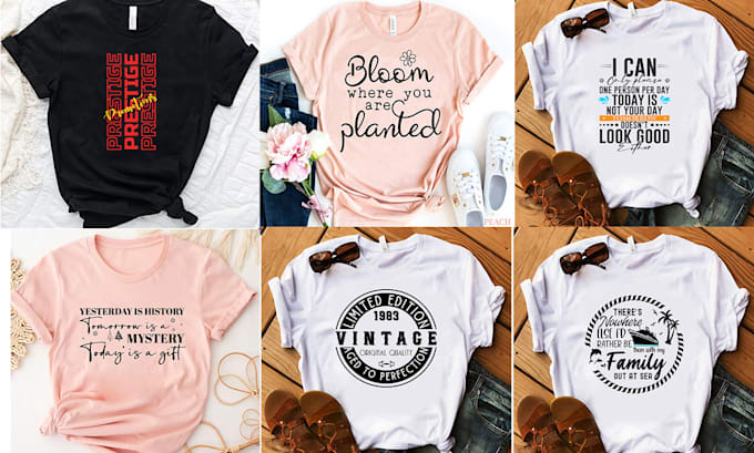 design custom typography t shirt