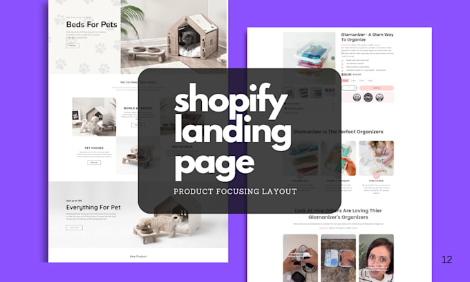 design shopify landing page, product landing page using pagefly, gempages