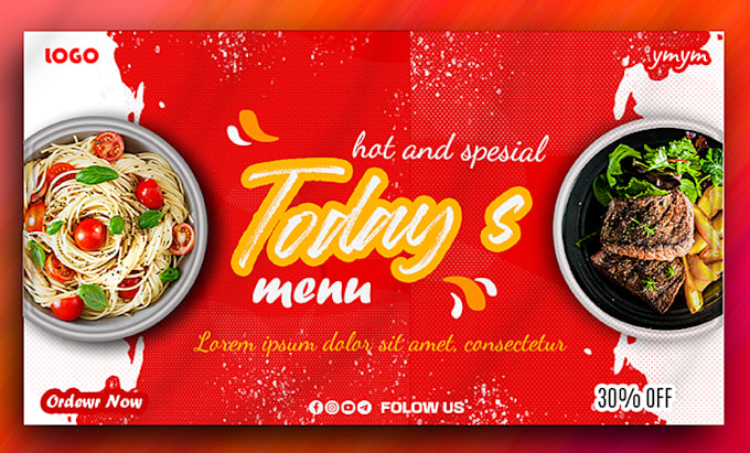 do social media services thumbnail banner food menu poster etc