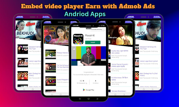 create professional embed video player for android app