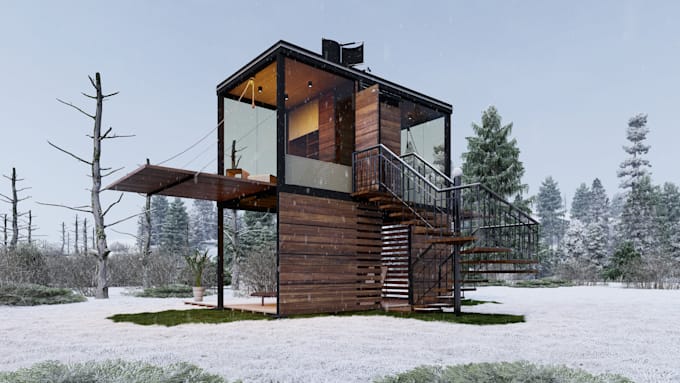 do tiny house design, render and animation