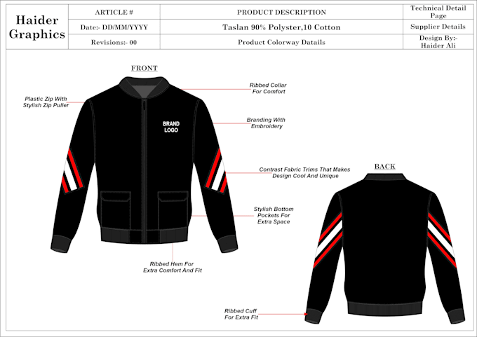 create unique tech pack and flat sketches for fashion design