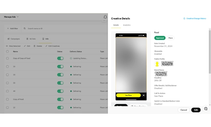 create you an approved snapchat ads manager