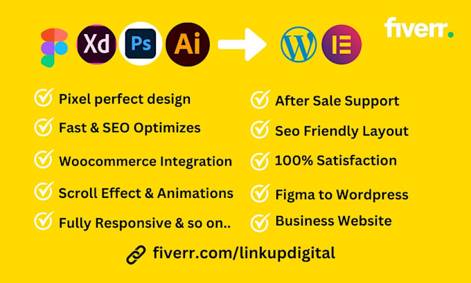 convert figma to wordpress, PSD to wordpress, or figma to elementor