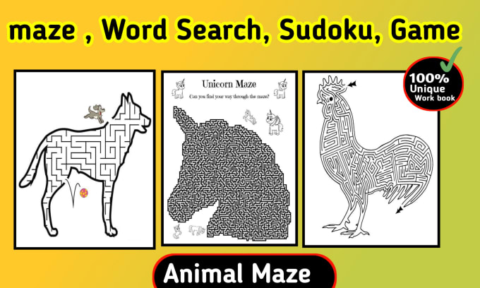 Do maze sukodu wordsearch crossword puzzle for kdp amazon by Kids