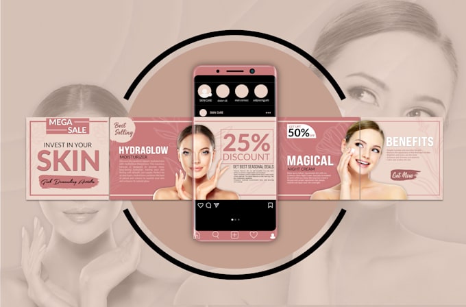 do creative social media design, carousel instagram post