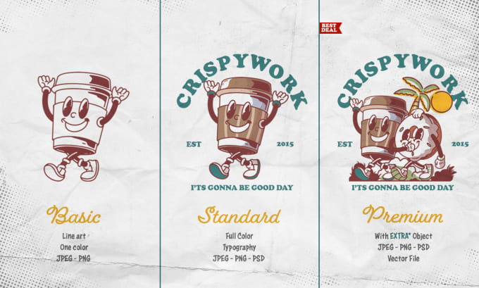 make vintage character illustration for your mascot