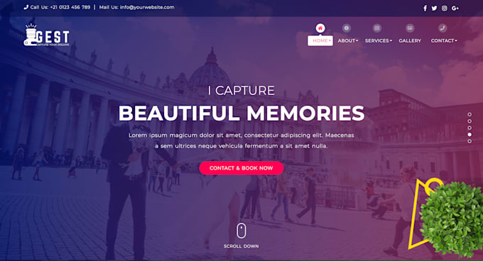 develop photography website with online booking software