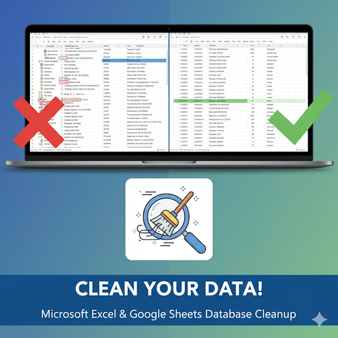 clean your microsoft excel or google sheets database