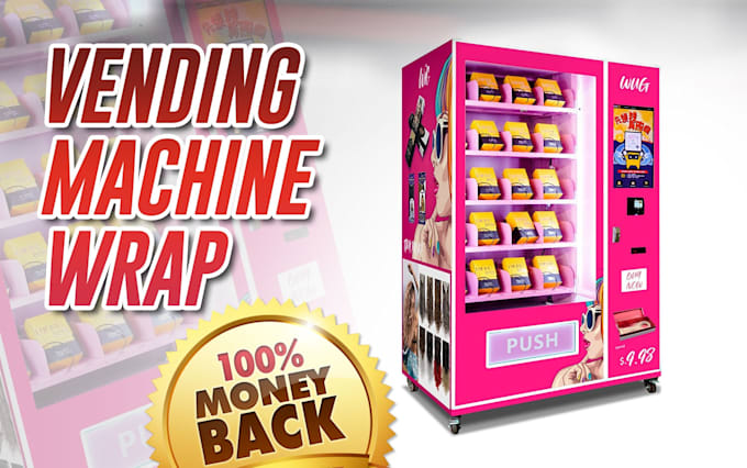 design eye catching vending machine, vending machine wrap,