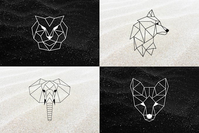 modern line art geometric logo design